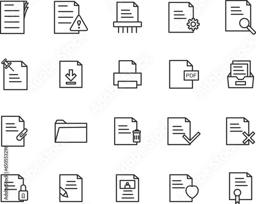 Document line icons. Editable stroke. For website marketing design, logo, app, template, ui, etc. Vector illustration.