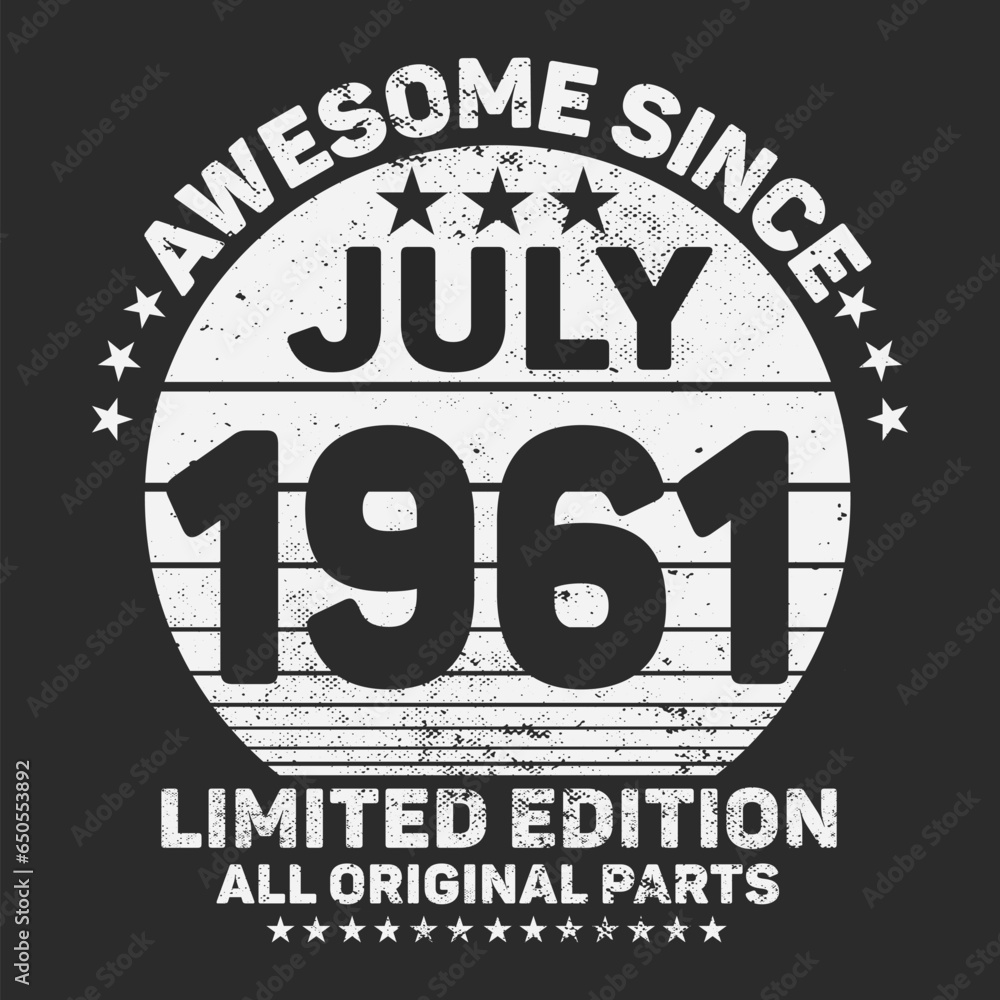 Awesome Since 1961. Vintage Retro Birthday Vector, Birthday gifts for women or men, Vintage birthday shirts for wives or husbands, anniversary T-shirts for sisrn In january 1950