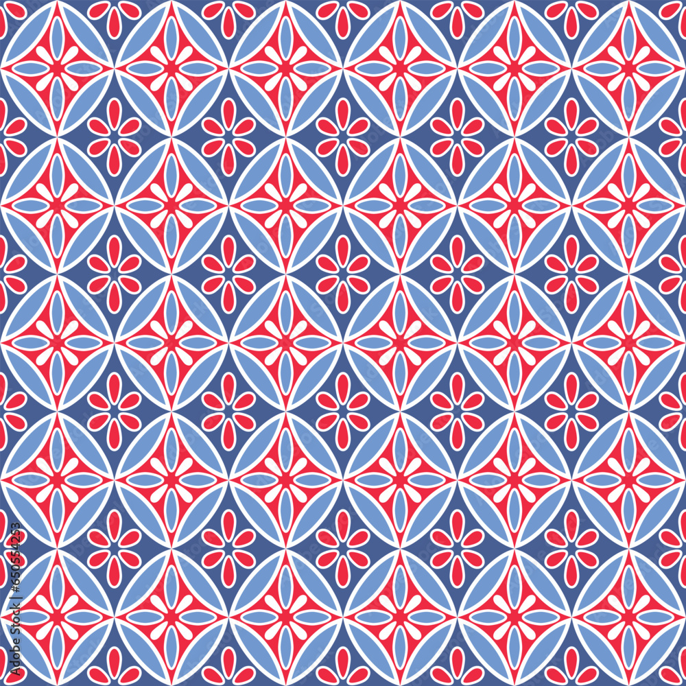 Japanese Star Flower Diamond Vector Seamless Pattern Japanese Star Flower Diamond Vector Seamless Pattern