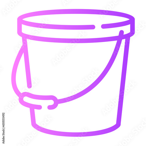 pail Line Gradient Icon