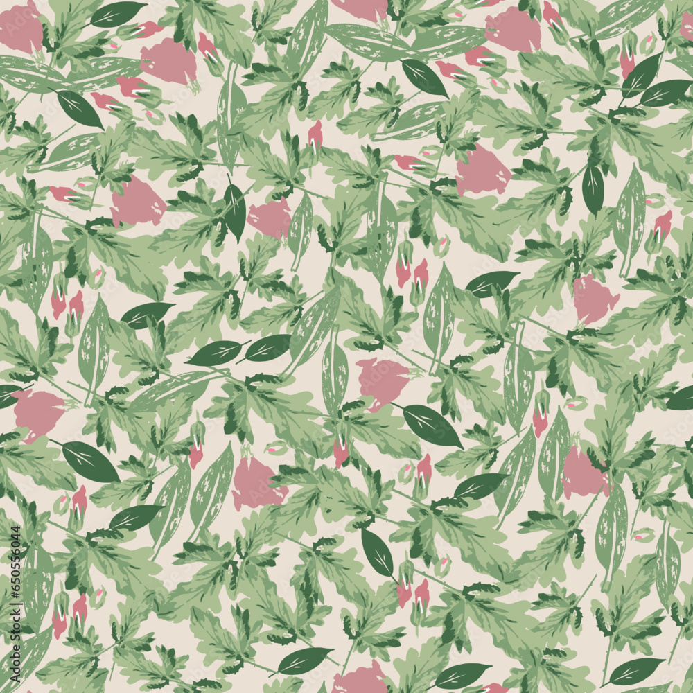 Fototapeta Scattered Bouquet, Decorative vector seamless pattern. Repeating background. Tileable wallpaper print.