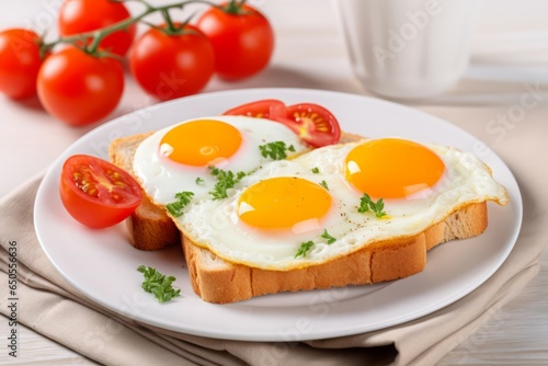 Eggs tomatoes bread. Generate Ai