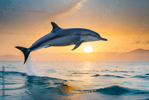 dolphins in the open sea