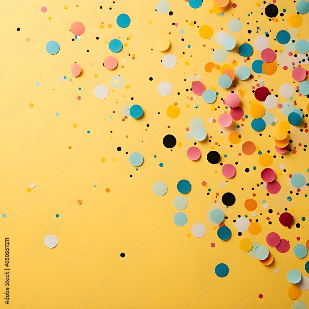yellow celebration and conffeti yellow celebration and conffeti