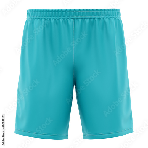 Make your design process quicker and more stunning with this Front View Popular Soccer Shorts Mockup In Blue Curacao Color.