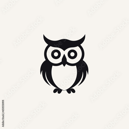 Ai analytics monochrome glyph logo. It outsourcing. Customer support. Owl symbol. Design element. Created with artificial intelligence. Ai art for corporate branding, research institution, IT company © bsd studio
