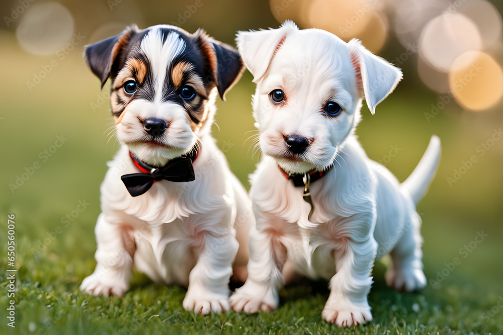  A cute jack russell terrier puppy, Generative AI