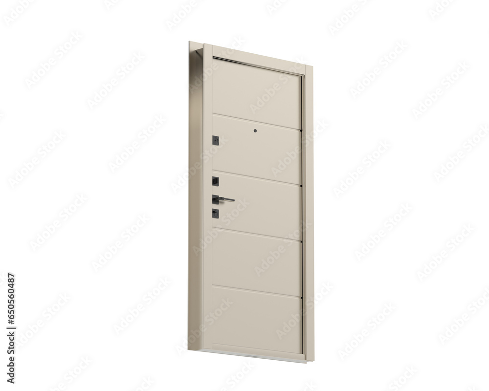 Front door isolated on transparent background. 3d rendering - illustration Front door isolated on transparent background. 3d rendering - illustration