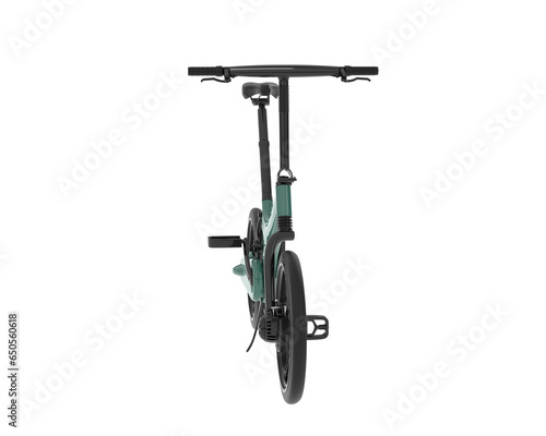 Folding electric bike isolated on transparent background. 3d rendering - illustration