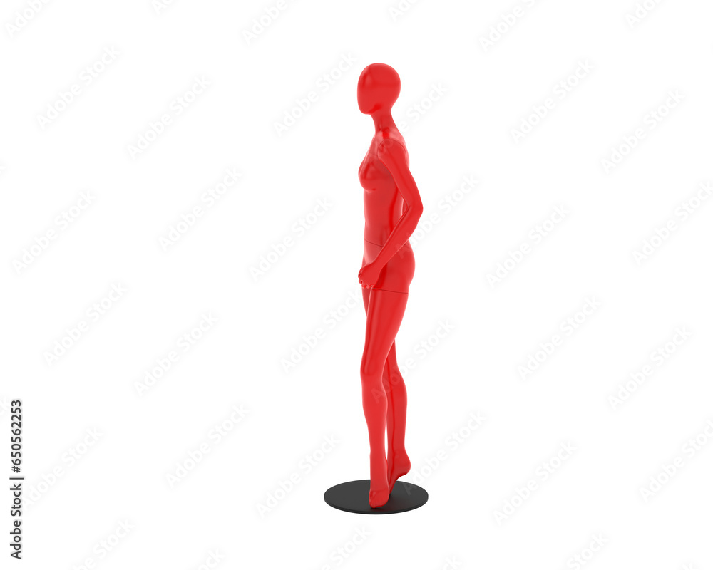 Mannequin isolated on transparent background. 3d rendering - illustration