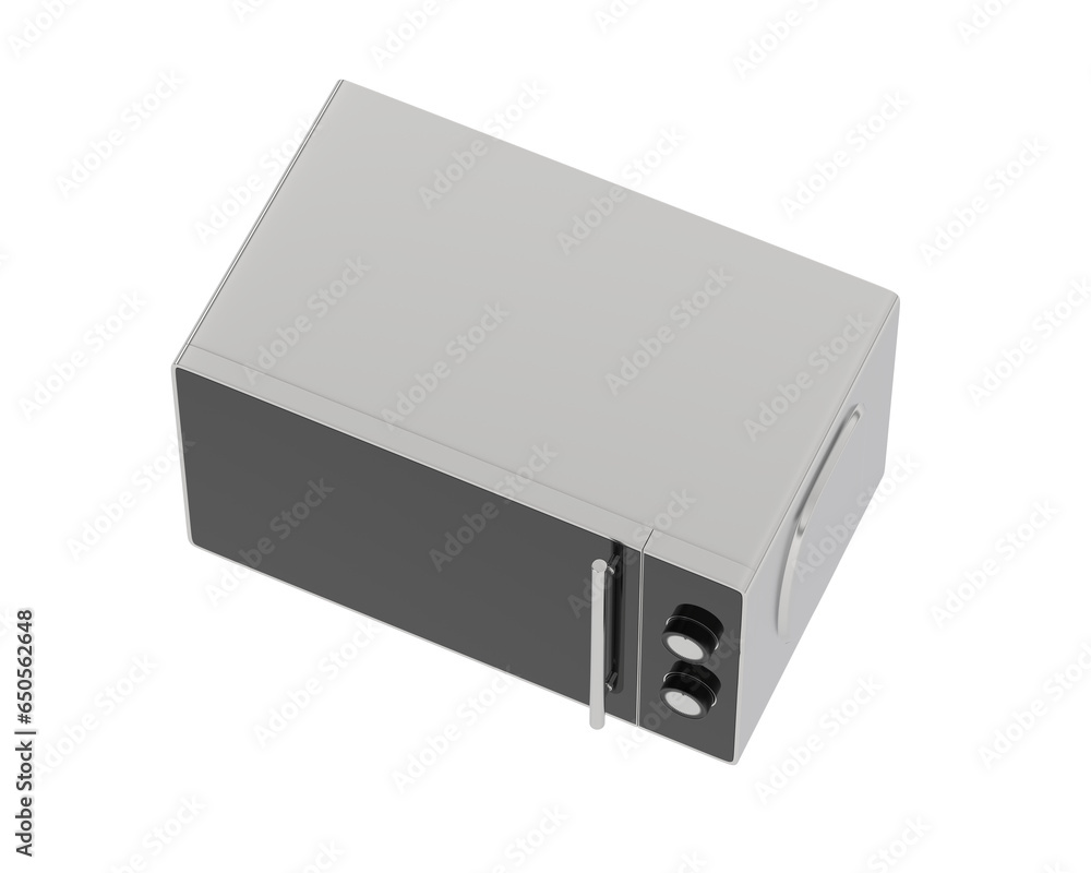 Microwave isolated on transparent background. 3d rendering - illustration Microwave isolated on transparent background. 3d rendering - illustration