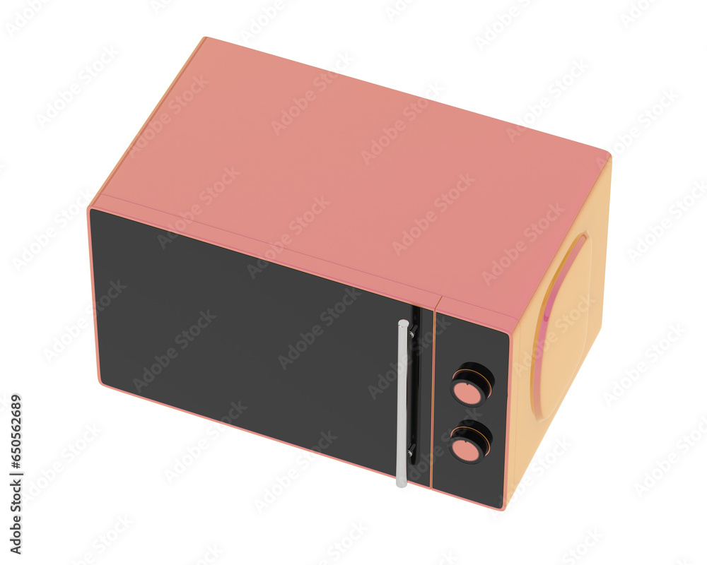 Obraz premium Microwave isolated on transparent background. 3d rendering - illustration