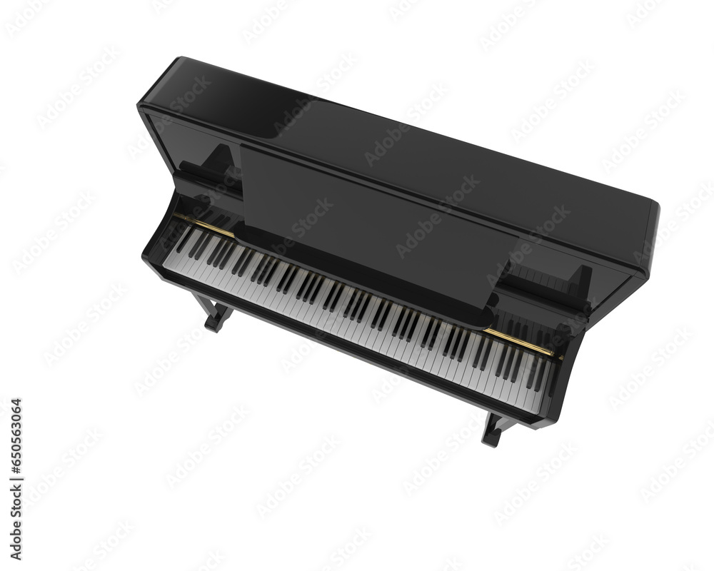 Piano isolated on transparent background. 3d rendering - illustration Piano isolated on transparent background. 3d rendering - illustration