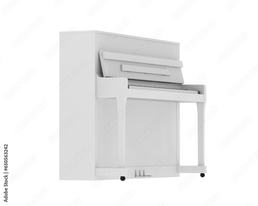 Piano isolated on transparent background. 3d rendering - illustration Piano isolated on transparent background. 3d rendering - illustration