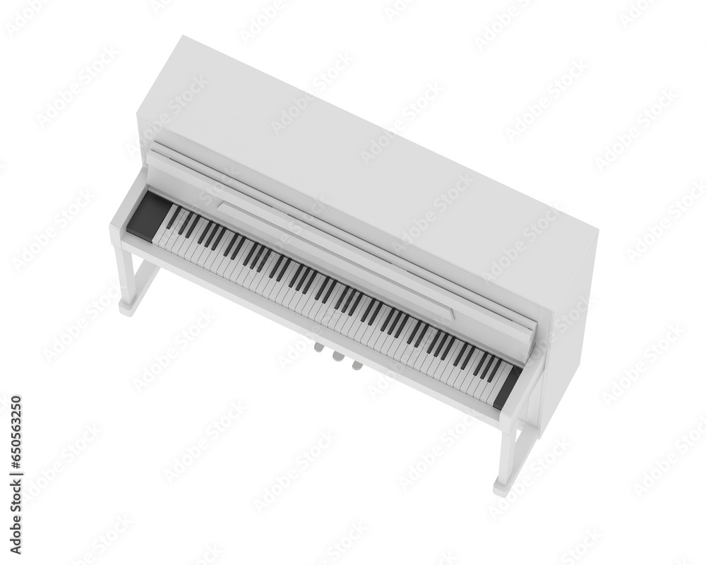 Piano isolated on transparent background. 3d rendering - illustration Piano isolated on transparent background. 3d rendering - illustration