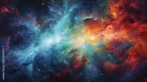 Visualize an explosion of color set against the backdrop of deep space.
