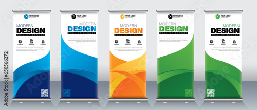 Modern abstract roll up design for business events, annual meanings, presentations