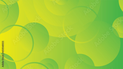 Abstract green and yellow gradient background with circle lines