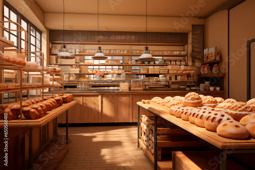 the interior of a cozy family confectionery, bakery