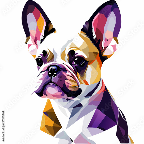 French bulldog portrait. Vector illustration of a french bulldog.