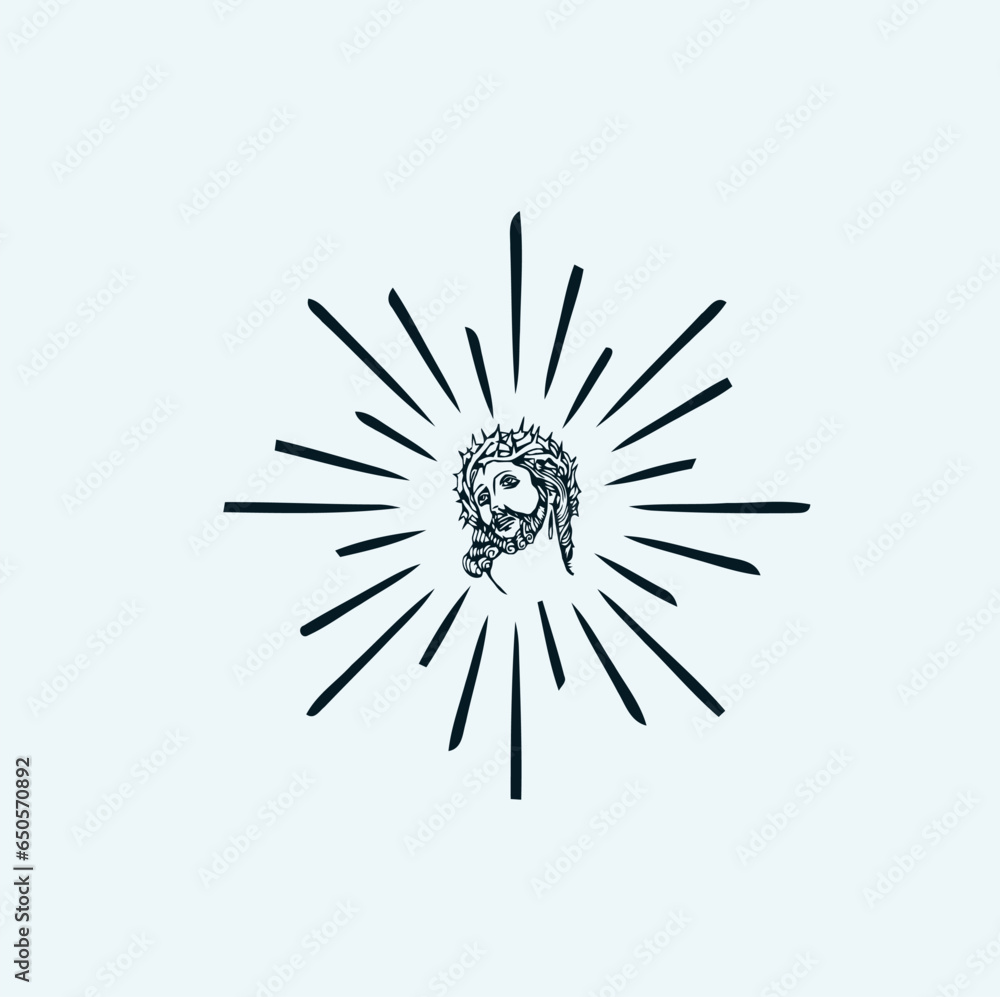 Fototapeta premium THESE HIGH QUALITY JESUS VECTOR FOR USING VARIOUS TYPES OF DESIGN WORKS LIKE T-SHIRT, LOGO, TATTOO AND HOME WALL DESIGN