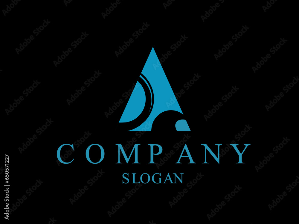 Fototapeta premium Image in vector format. blue triangle without a point. dynamic liquid splash form. Background for a banner, placard, billboard, or book. logo creation 