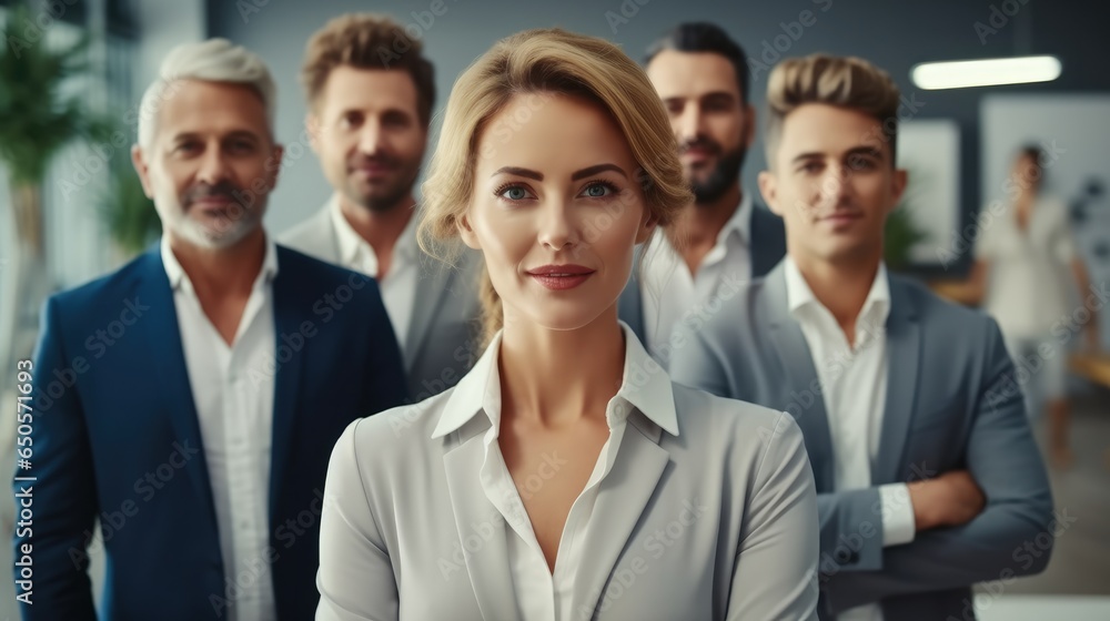 Team of Professionals, Diverse Business People Smiling with Confidence at workplace. Team of Professionals, Diverse Business People Smiling with Confidence at workplace.