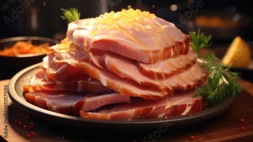 Ham and Bacon, Tasty food concept.
