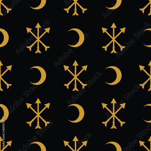 seamless moon gold pattern 