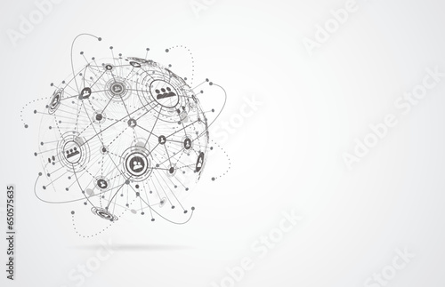 Global network connection. World map point and line composition concept of global business. Vector Illustration