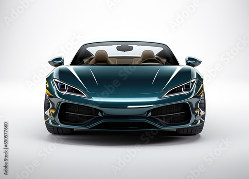 Shiny new sports car stands in white studio, front view © evannovostro