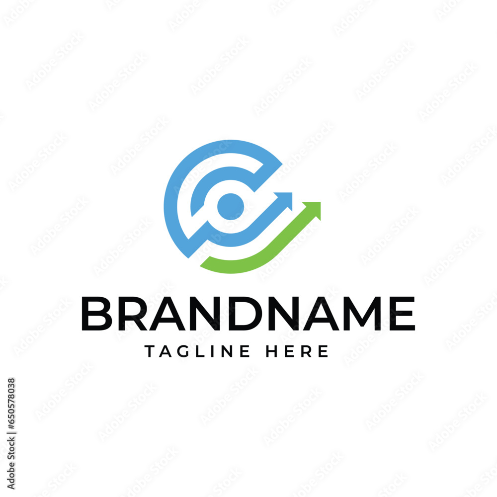 Letter C logo combined with an upward sideways arrow Letter C logo combined with an upward sideways arrow