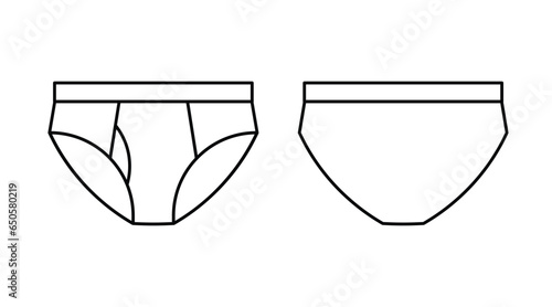 Men briefs underwear icon isolated on white background. Vector illustration.