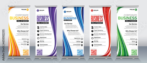 Abstract Roll up banner design for business events, presentations, marketing and print ready modern design
