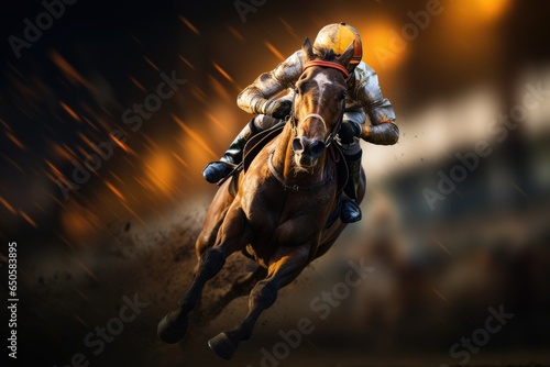 Jockey and Racing Horse at the Racetrack © Ezio Gutzemberg