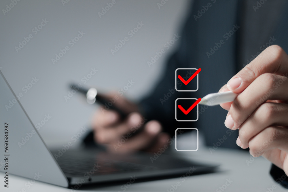 Online Business Assessment Survey Concept Businessman Doing Checklist online-business-assessment-survey-concept-businessman-doing-checklist