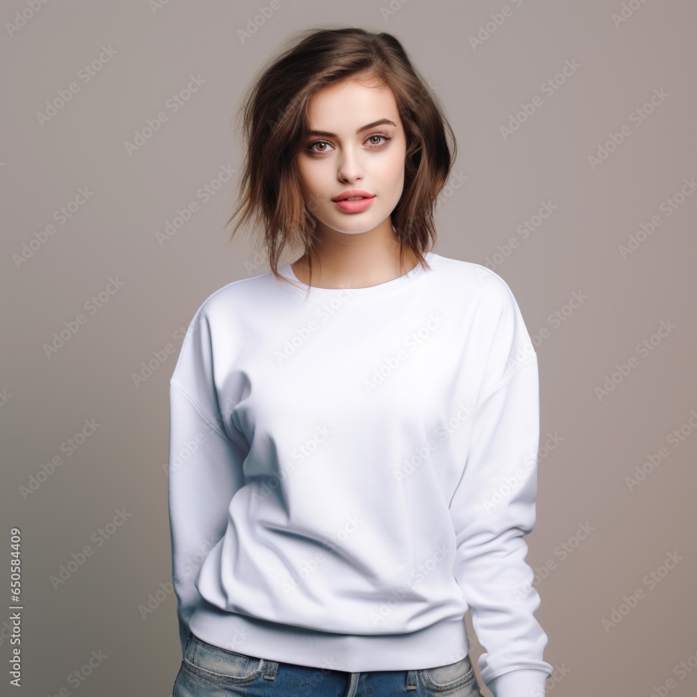 Illustration of a fashion couple portrait with plain hoodie mockup, AI generative. Illustration of a fashion couple portrait with plain hoodie mockup, AI generative.