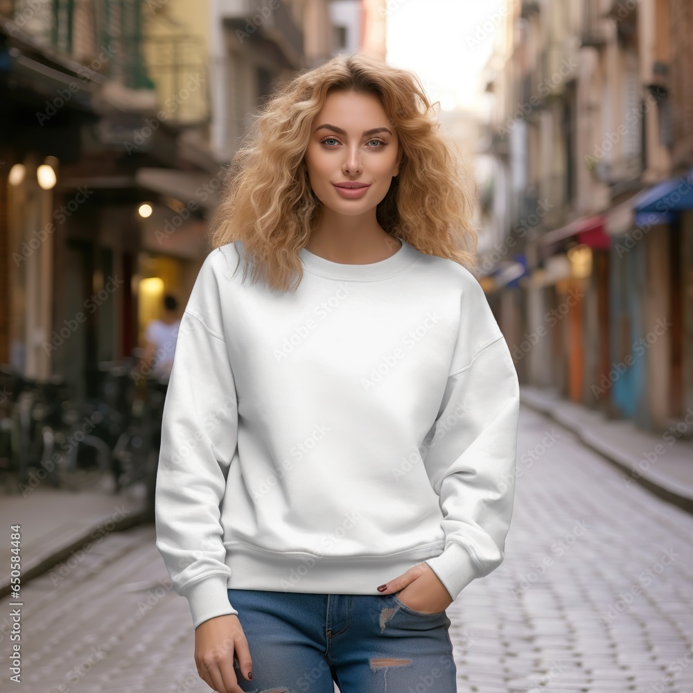 Illustration of a fashion couple portrait with plain hoodie mockup, AI generative. Illustration of a fashion couple portrait with plain hoodie mockup, AI generative.