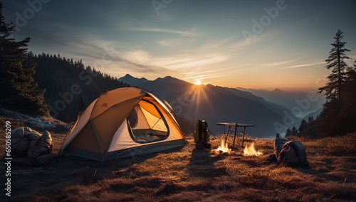 Tent nature travel hike camp mountains