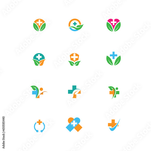 set of logo medical health vector