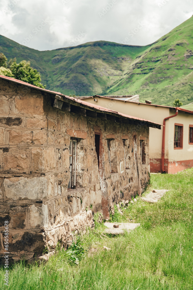Public school in a small African village in the alpine country of Lesotho.