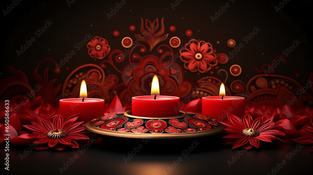 Diwali background. Colorful clay Diya lamps lit during diwali celebration with glittering bokeh. Diwali background. Colorful clay Diya lamps lit during diwali celebration with glittering bokeh.