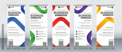 Abstract modern roll up banner design for business events, presentations, meeting 