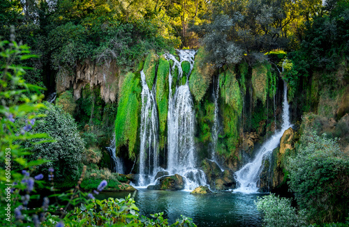 Beautiful view on Kravica waterfall in Bosnia and Herzegovina photo