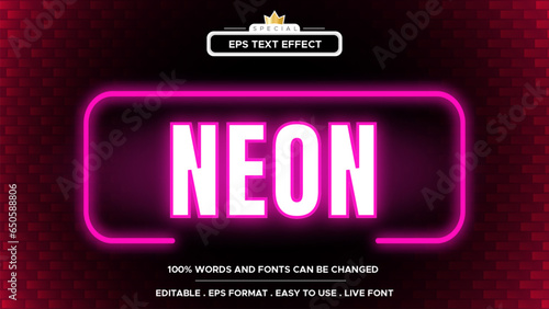 Neon Text Effect editable