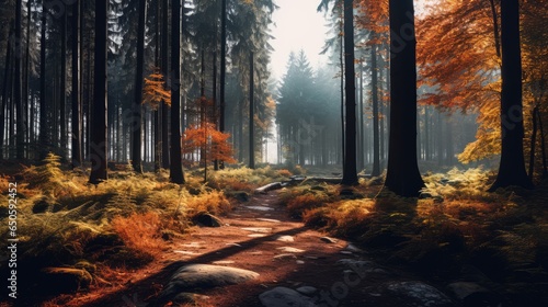 Colorful forest, AI generated Image
