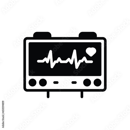 Black solid icon for atrial fibrillation 