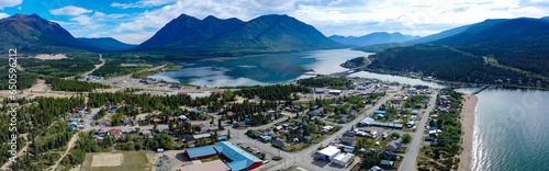 Carcross Yukon T Canada aerial pano landscape photo