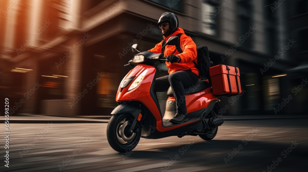 Scooter delivery, AI generated Image