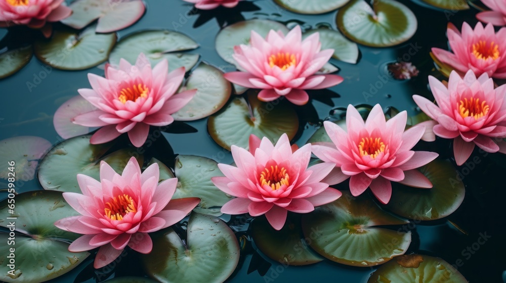 water lily plant on the water. water lily plant on the water.